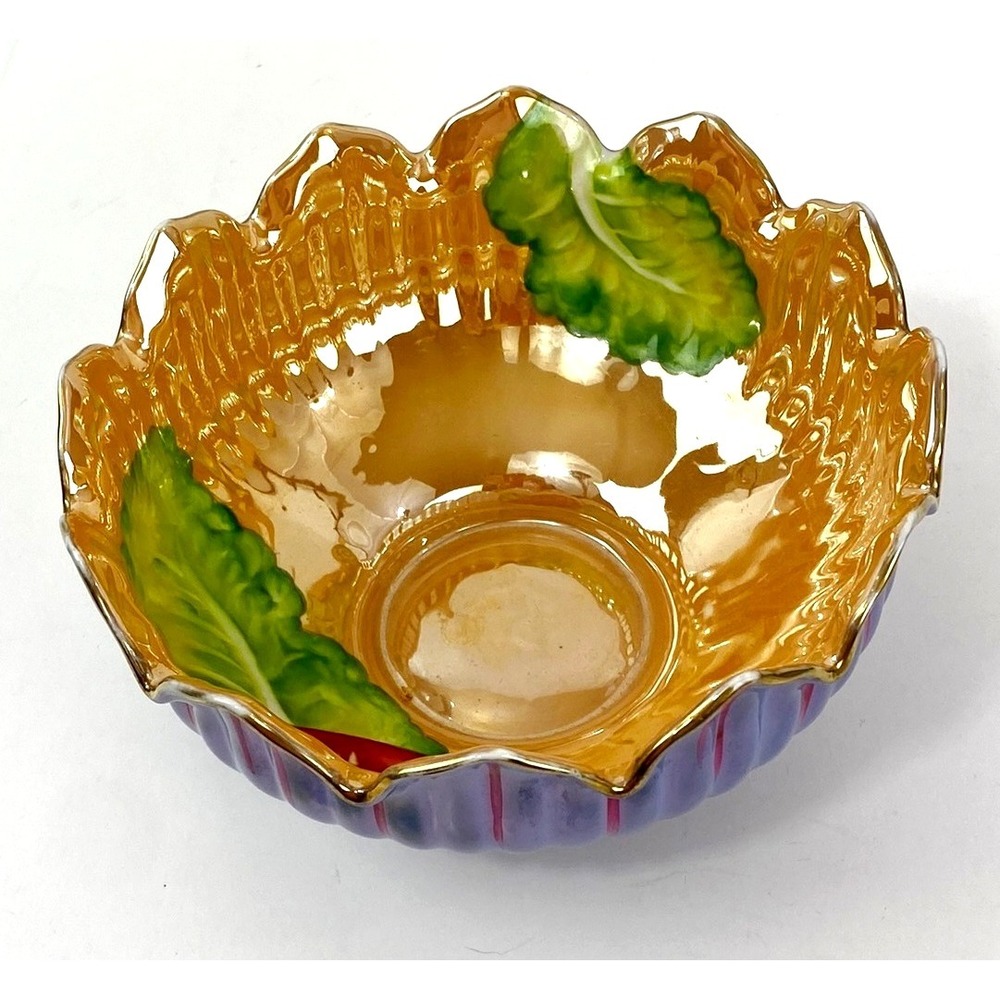 Noritake Bowl MORIMURA Tomato 8" Salad Plate Lustre Ware, Hand Painted, Vintage
